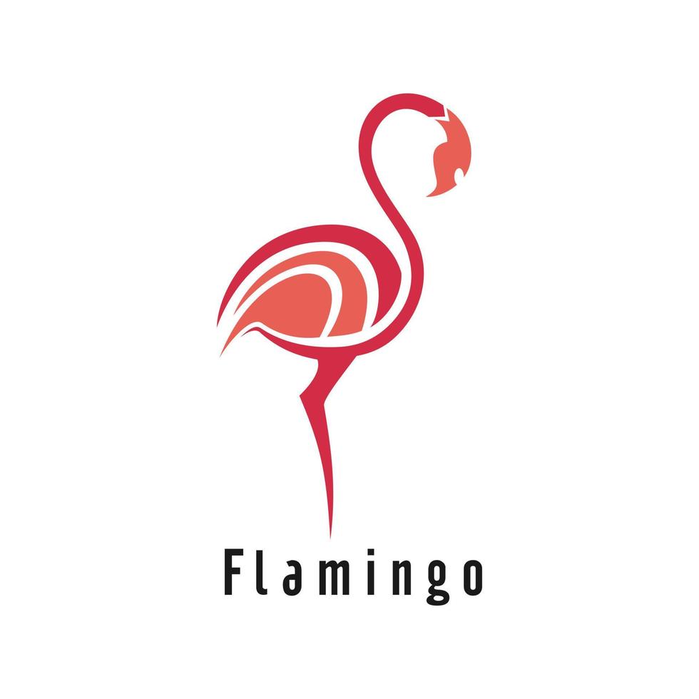 plantilla de vector de diseño de logotipo de flamenco