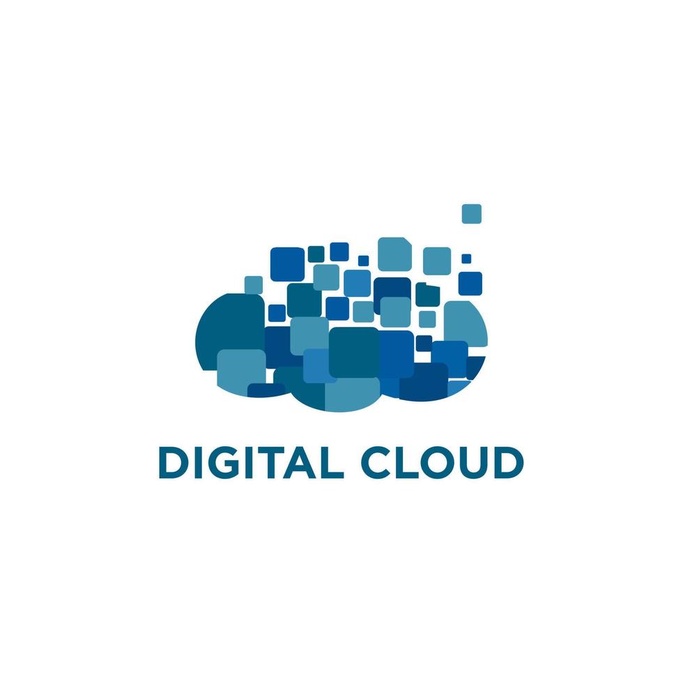 Digital Abstract Cloud Technology Logo Stock Vector