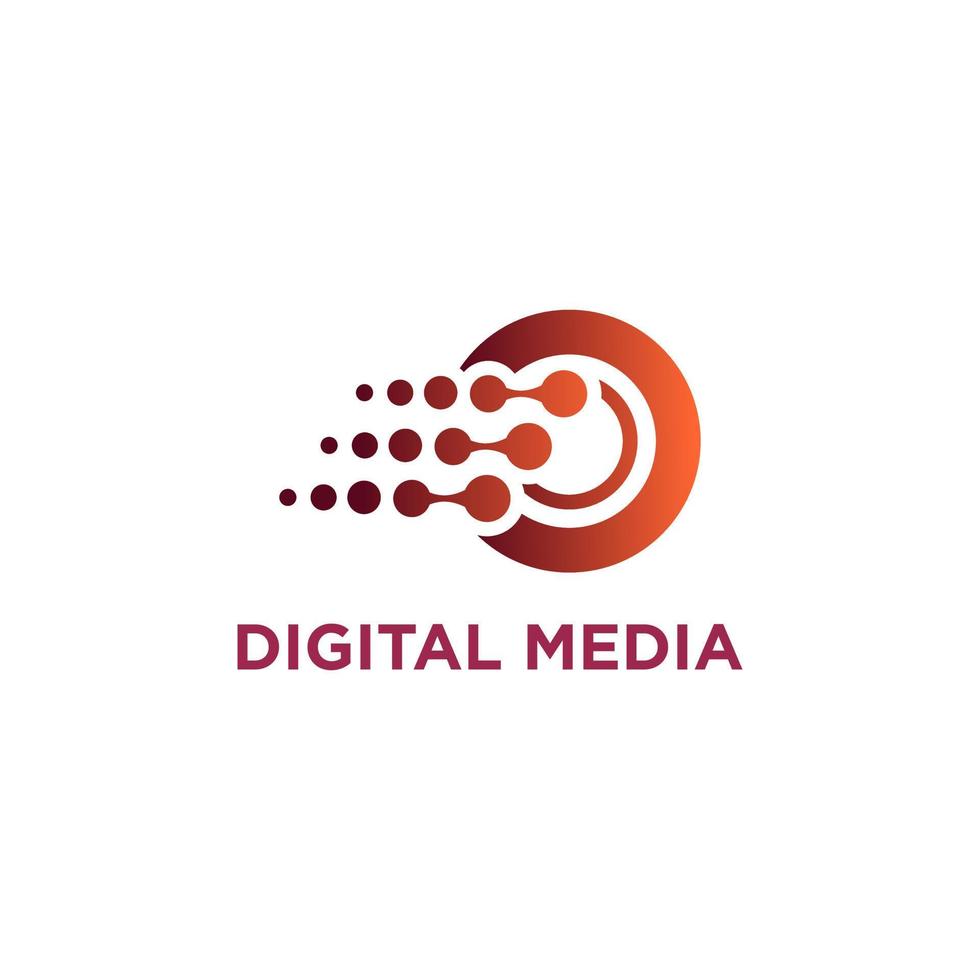 vector de stock de logotipo de tecnología de medios abstractos digitales