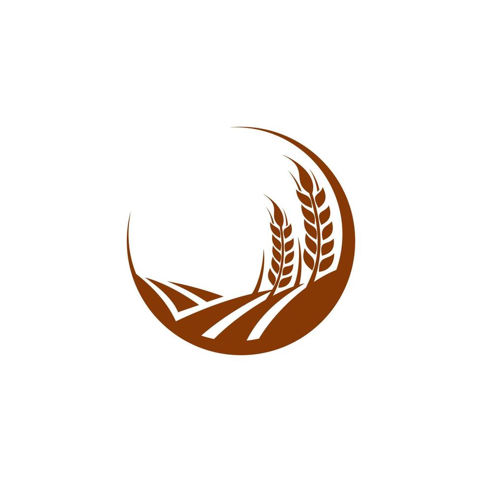 Wheat Grain Agriculture Logo Design Vector Template