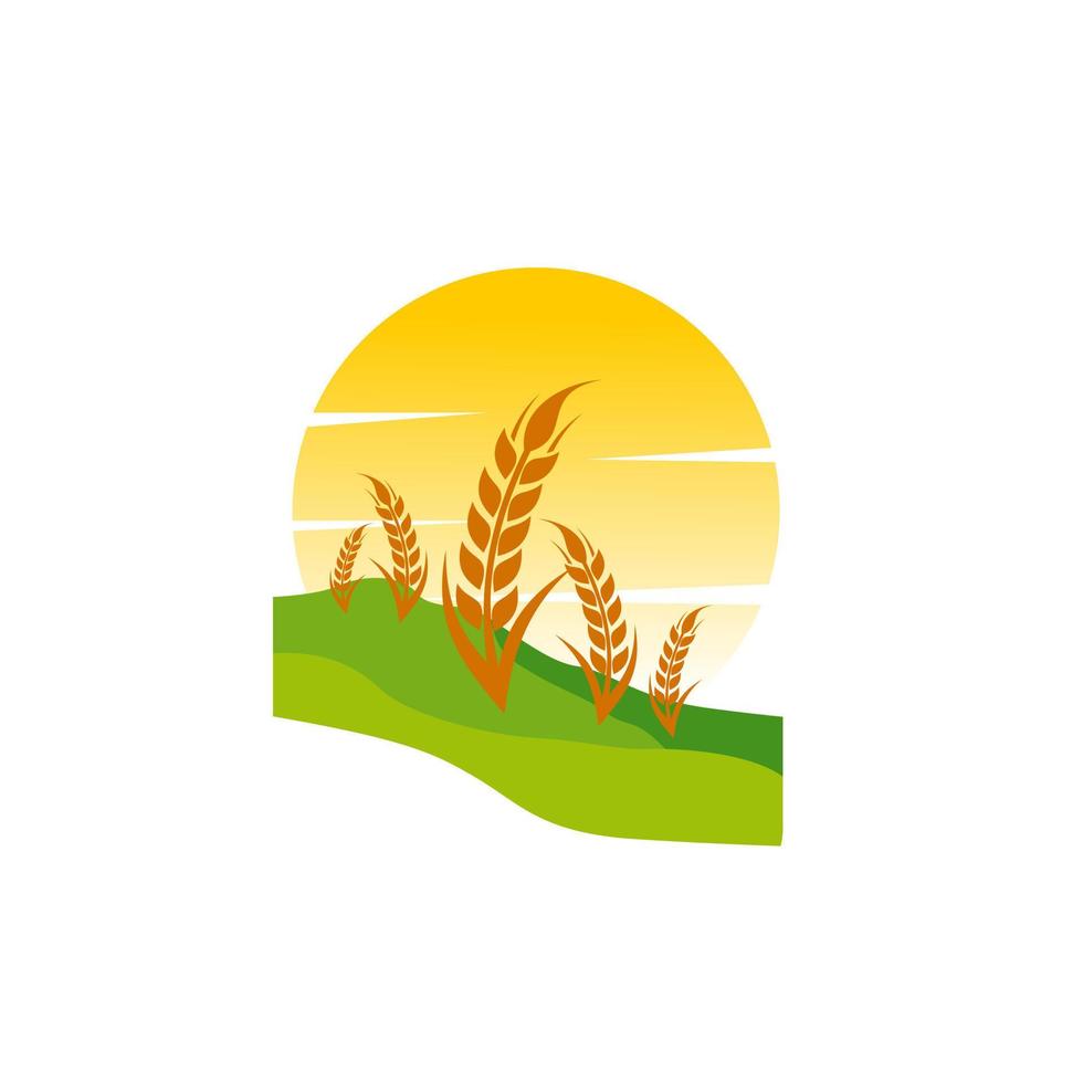 Wheat Grain Agriculture Logo Design Vector Template