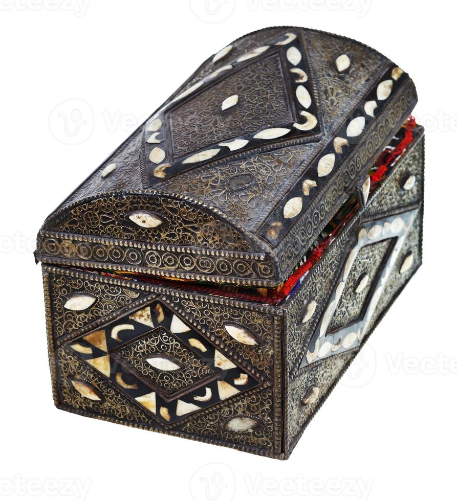 ancient treasure chest with incrustation photo