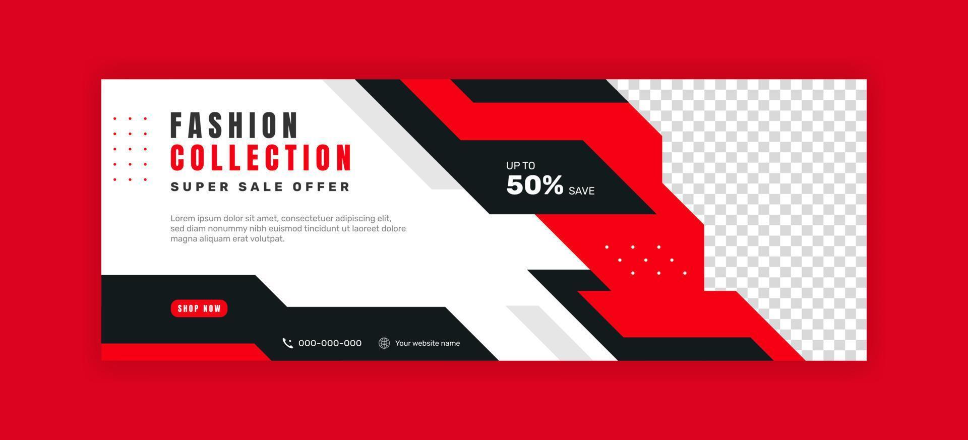 Fashion sale social media cover banner template. - Vector. vector