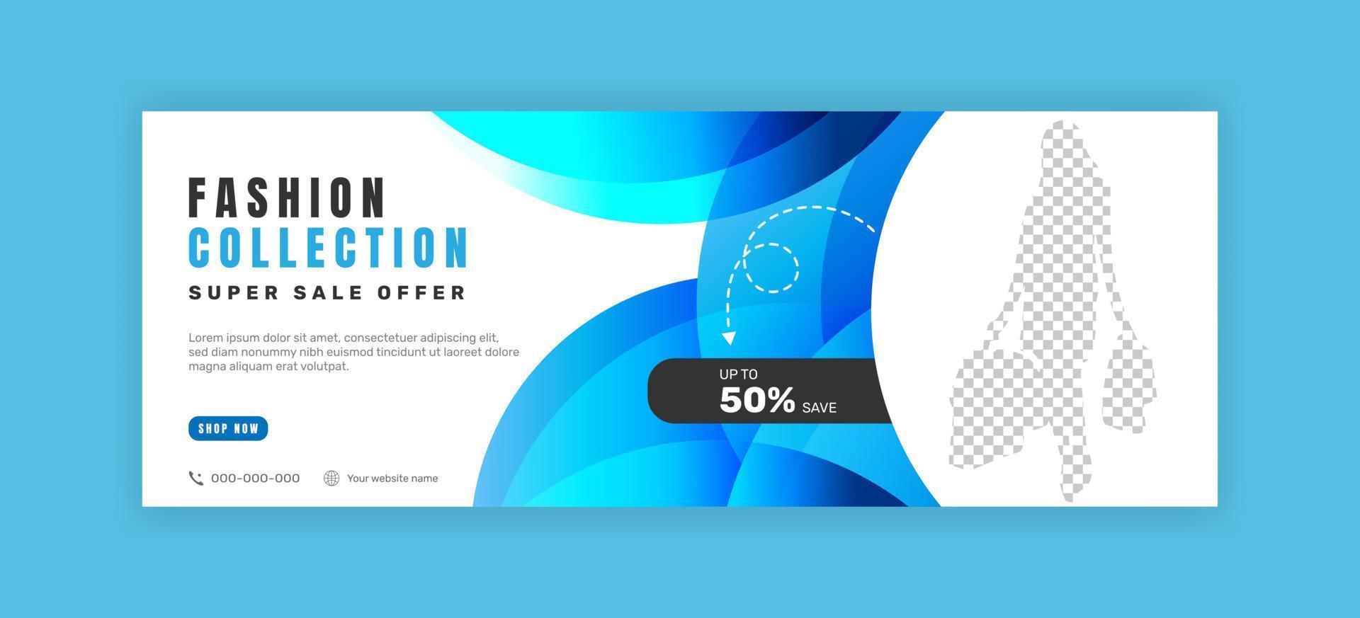 Fashion sale social media cover banner template. - Vector. vector