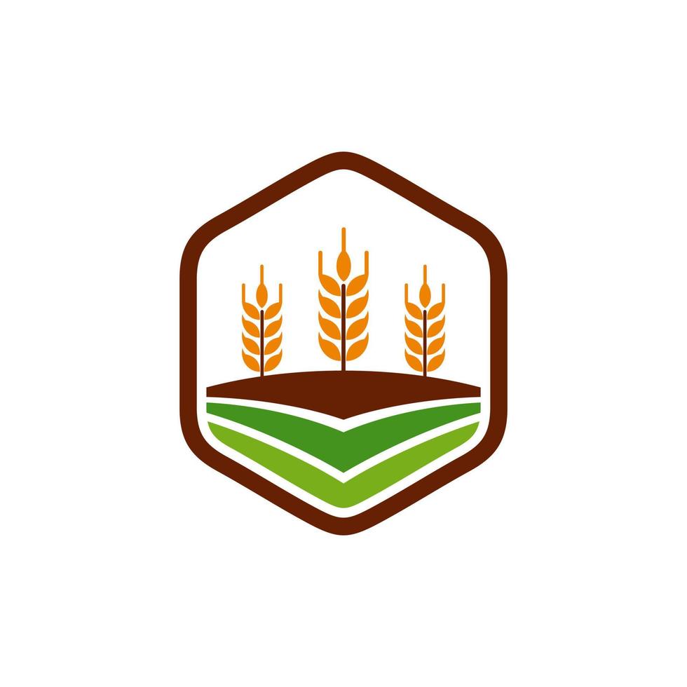 Wheat Grain Agriculture Logo Design Vector Template