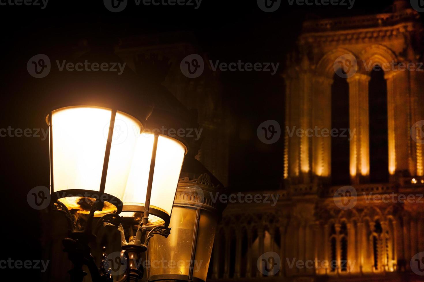 Lantern near Notre Dame de Paris photo