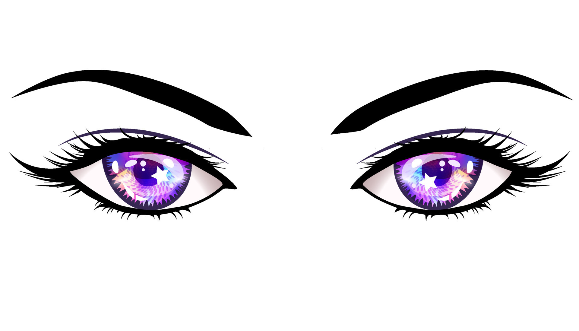 Cute anime girl with purple eyes and pink hair Vector Image