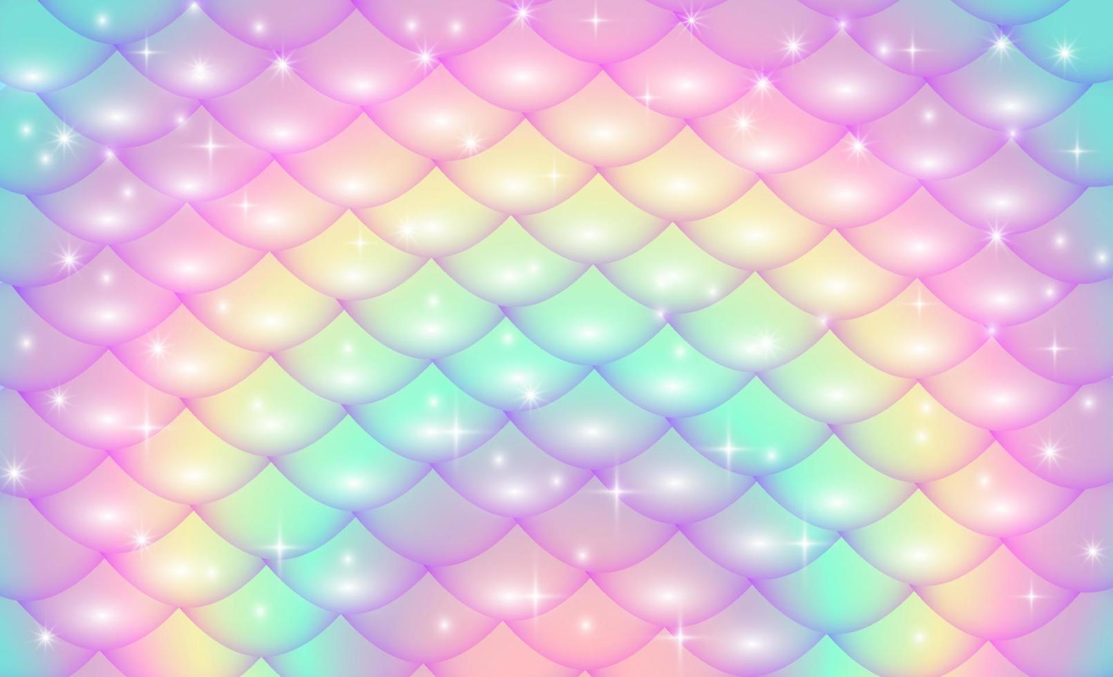 Colored mermaid scales, fish scales. Fantasy background in sparkling stars for design. Vector illustration.
