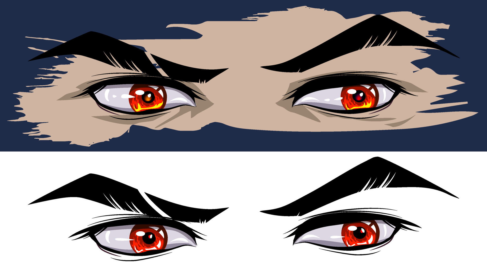 Furious look of a man in manga and anime style. Red eyes warrior in manga and anime style. 11853974 Vector Art at Vecteezy Furious look of a man in manga and anime style. Red eyes warrior in manga and anime style. 11853974 Vector Art at Vecteezy
