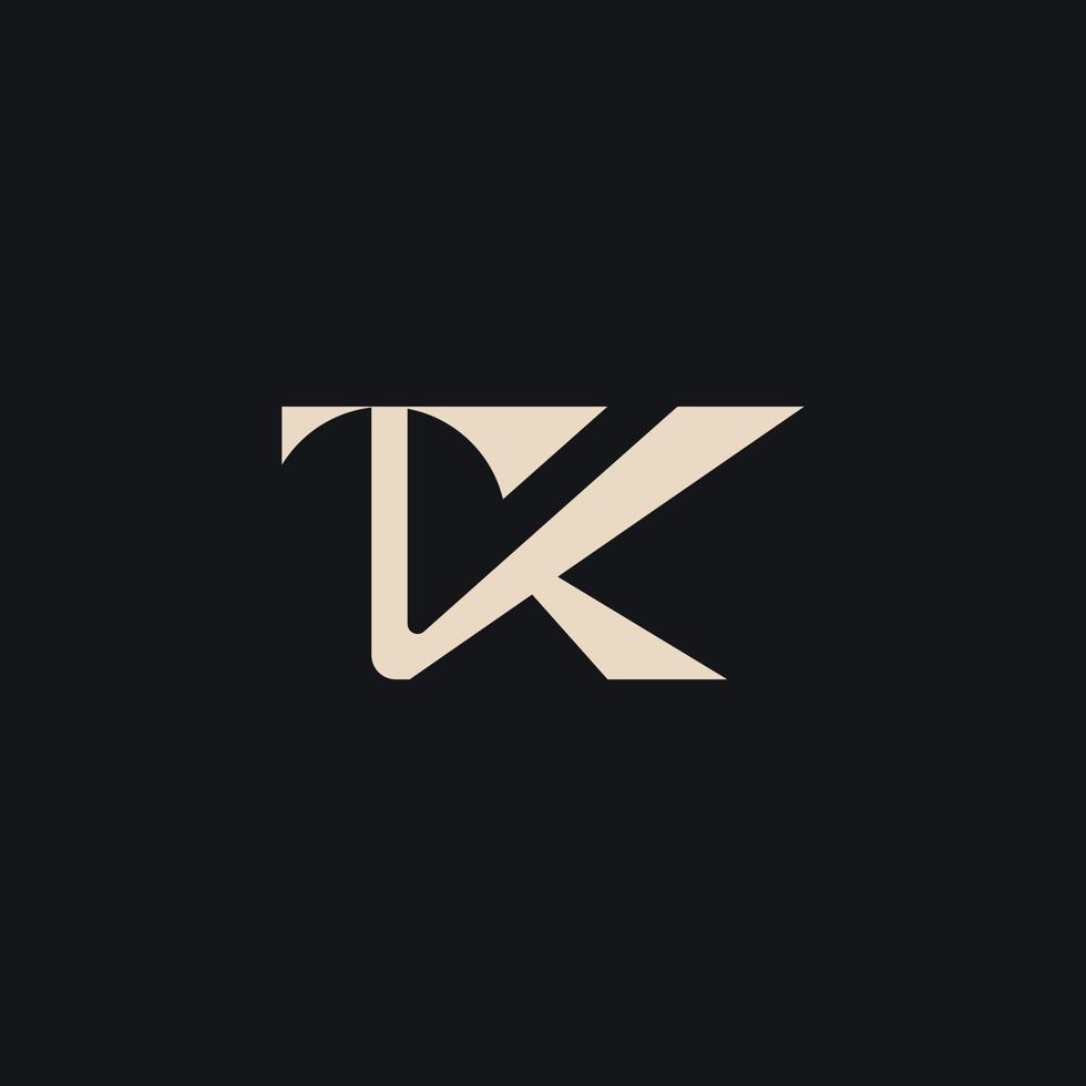 Initial based clean and minimal letter. TK KT T K Monogram Logo Template. Elegant luxury alphabet vector design
