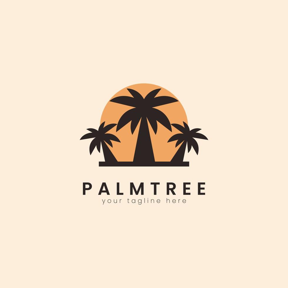 plantilla de logotipo de árbol de casa de palma. se puede utilizar para la ilustración de vector de diseño de logotipo de resort o hotel de playa tropical