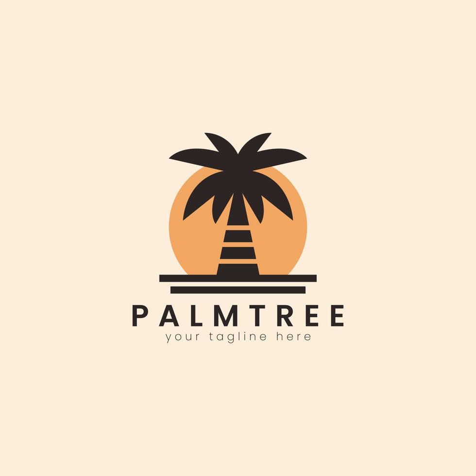 plantilla de logotipo de árbol de casa de palma. se puede utilizar para la ilustración de vector de diseño de logotipo de resort o hotel de playa tropical