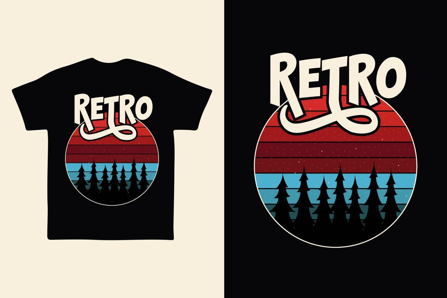 diseño de camiseta retro vintage, vector, fondo negro retro, diseño de camiseta vintage. vector