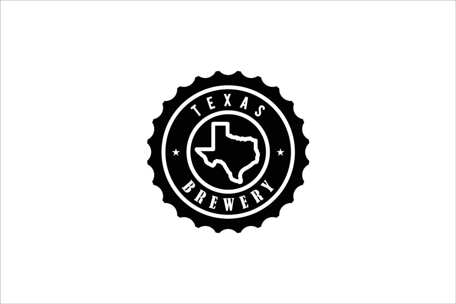 mapa de texas con botella de tapa de cerveza vector