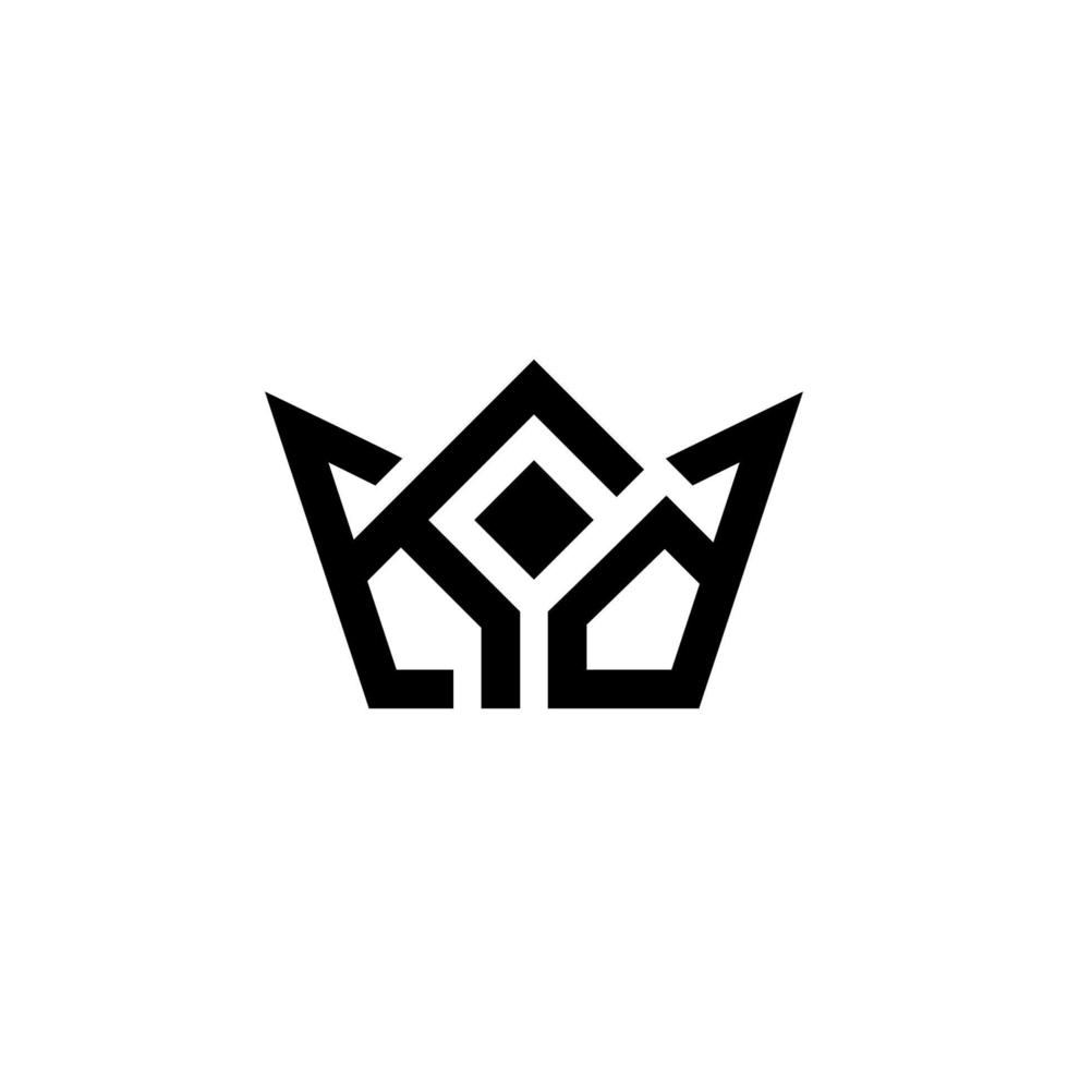plantilla de vector de icono de monograma de corona de diseño de logotipo de letra kd