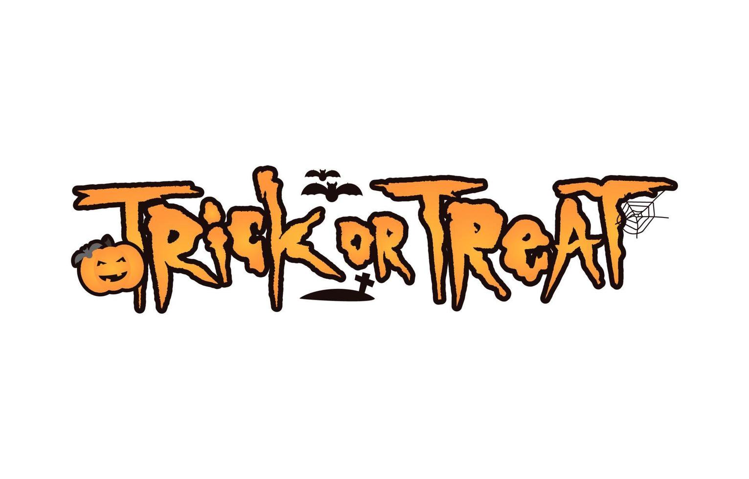 trick or treat rough hand drawn typography vector design element