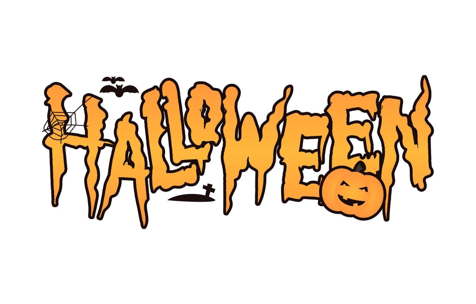 halloween rough hand drawn typography vector design element