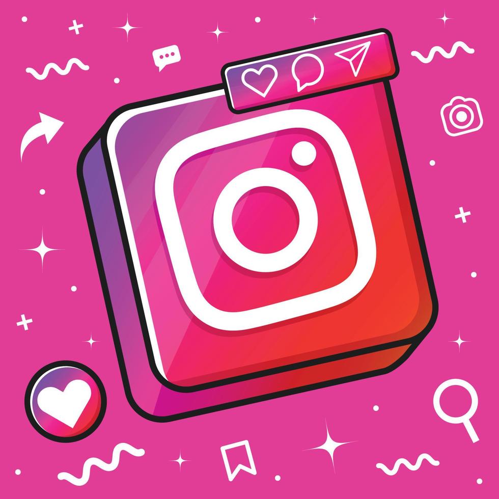Instagram social media icon design vector