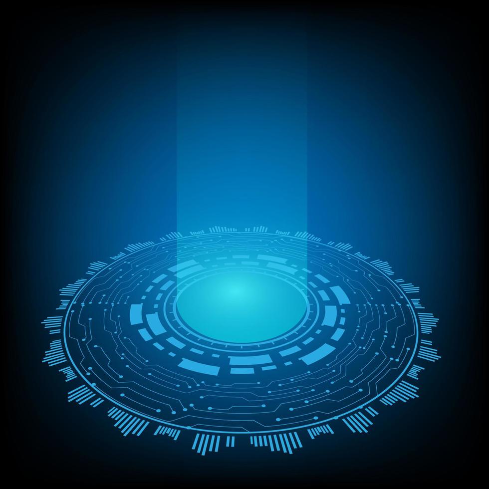 circular AI HUD hologram vector concept for future technology element background business screen