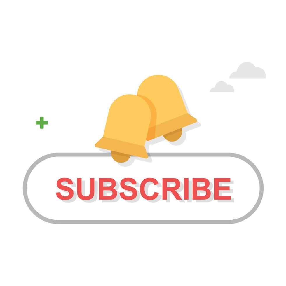 Subscribe bell button. Social media blog channel. Marketing illustration. vector