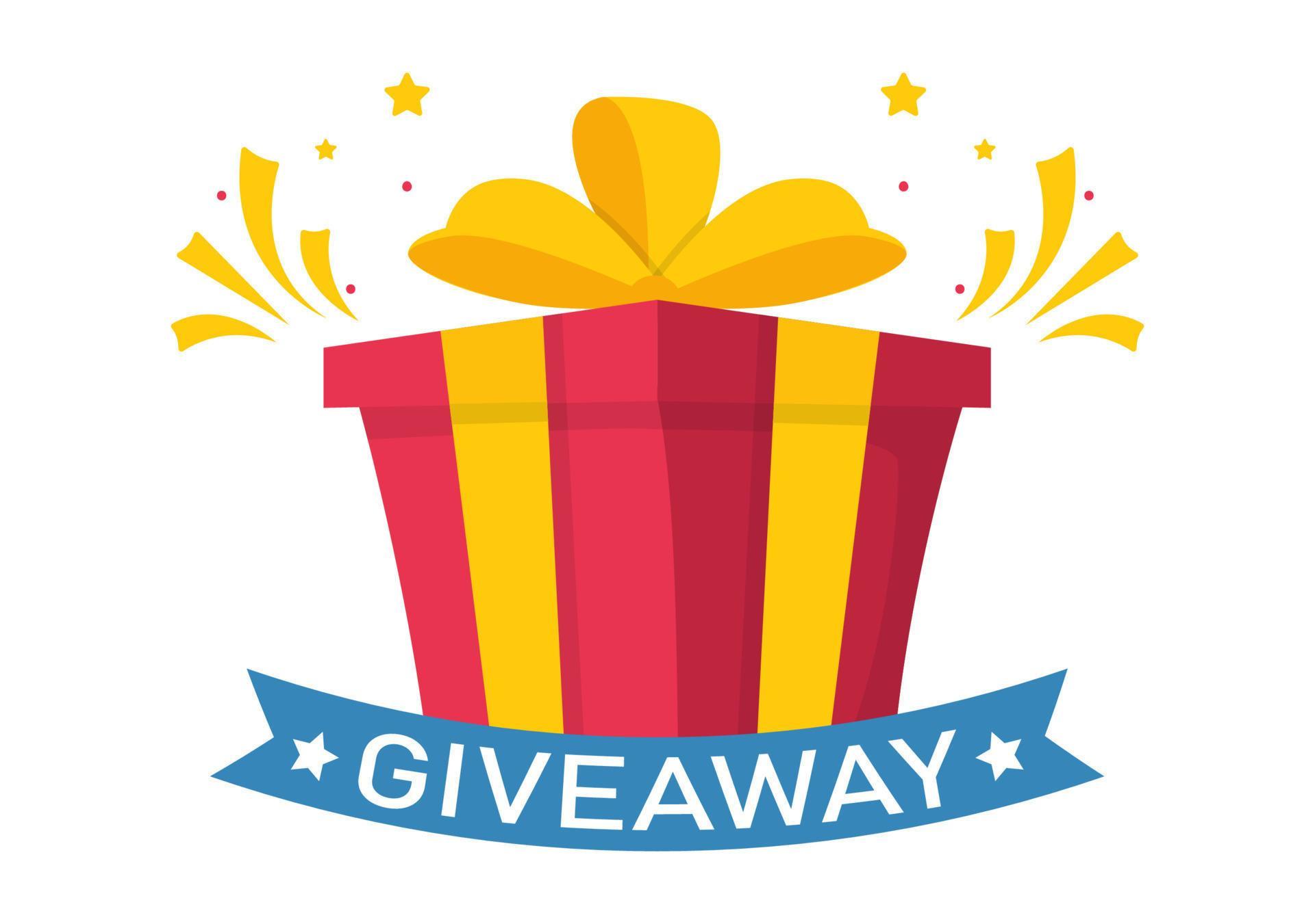Giveaway Template Hand Drawn Cartoon Flat Illustration with Win a Prize Giveaway Template Hand Drawn Cartoon Flat Illustration with Win a Prize