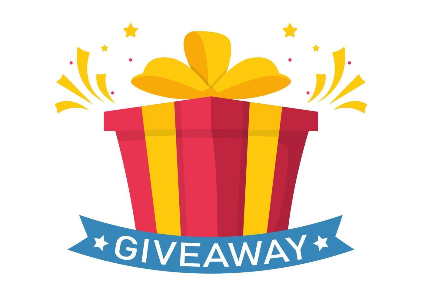 Giveaway Template Hand Drawn Cartoon Flat Illustration With Win A Prize