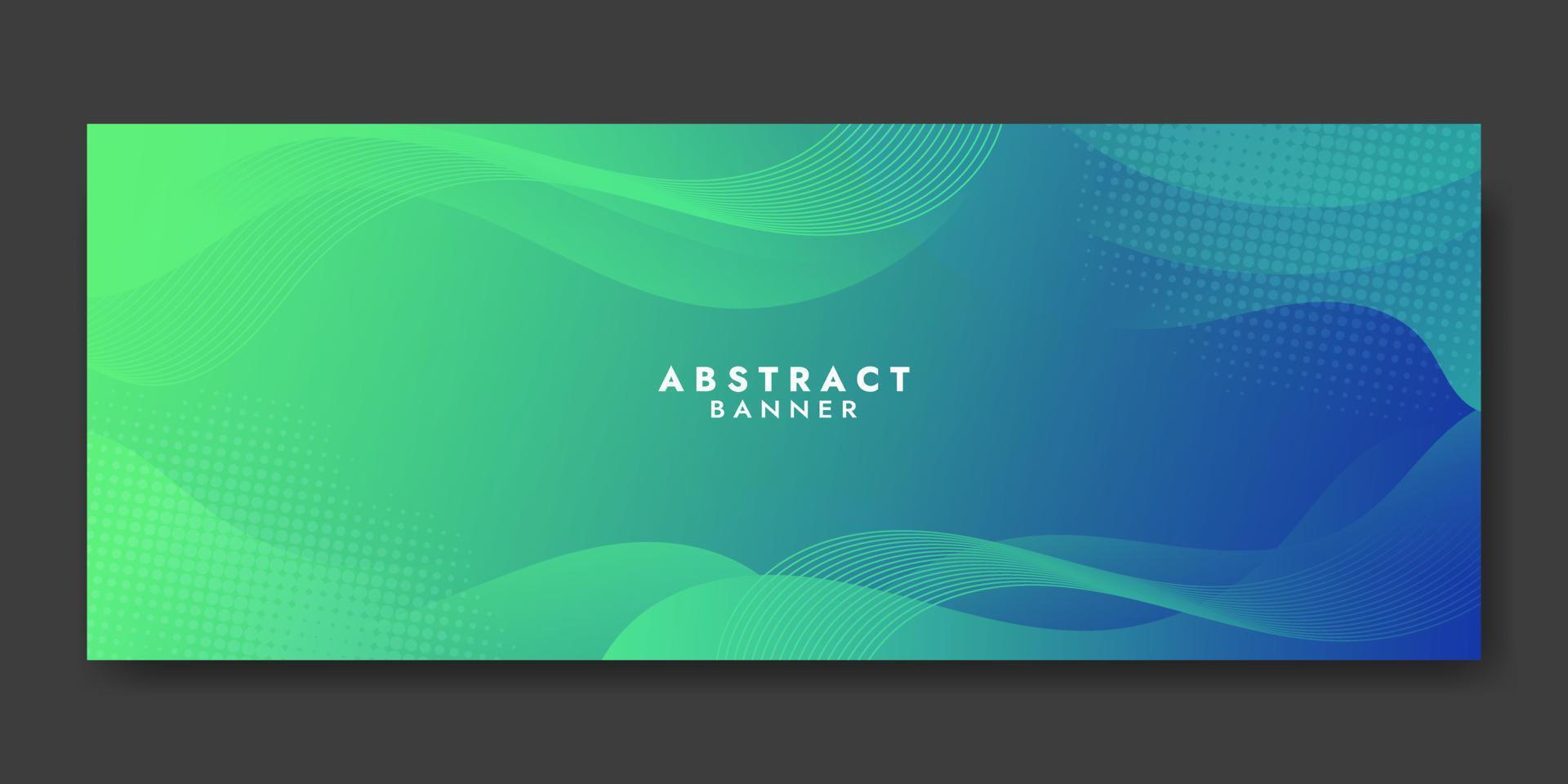 Abstract Green Fluid Wave Banner Template vector