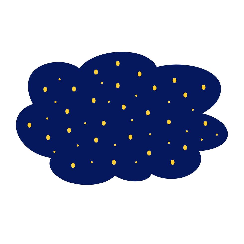 Starry night sky, yellow on dark blue background. Vector illustration in a flat style. Abstract geometric design for packaging, background.