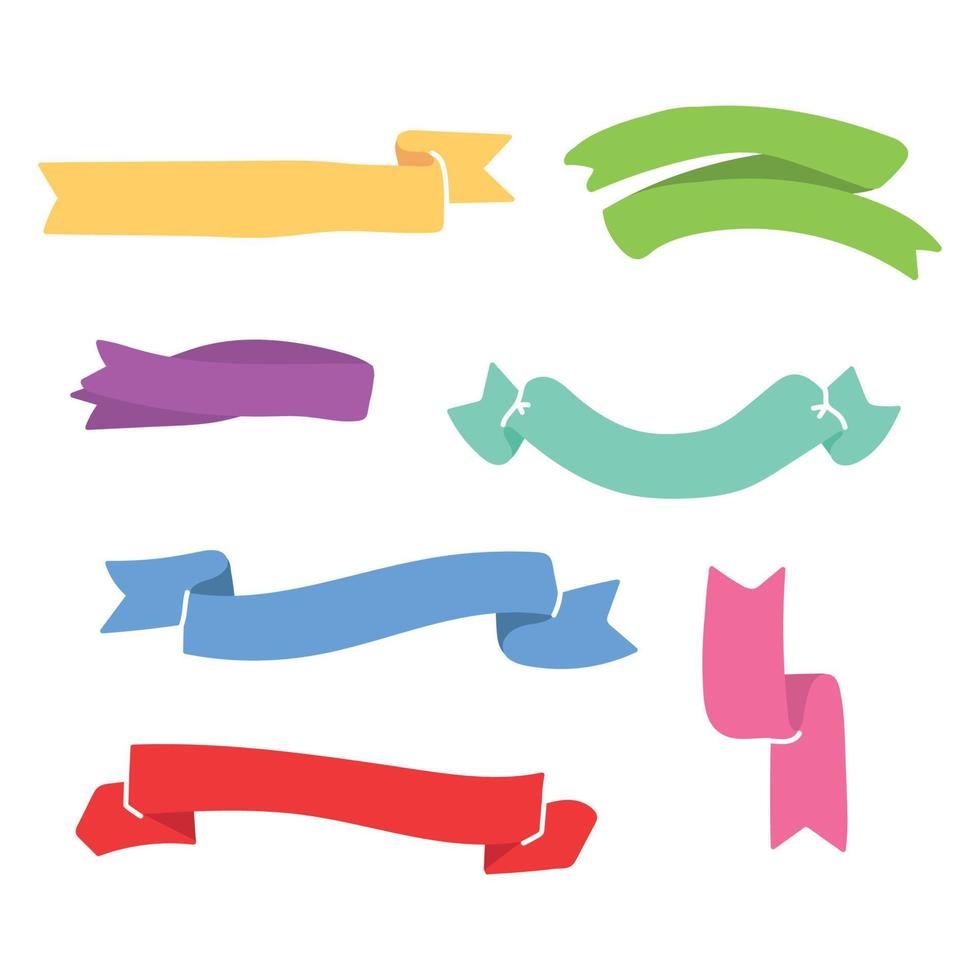 Colorful Doodled Ribbons vector