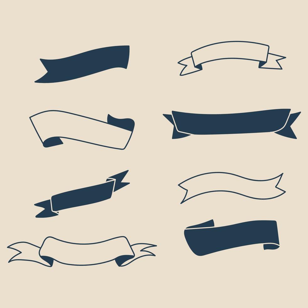 Blue Doodled Ribbons vector