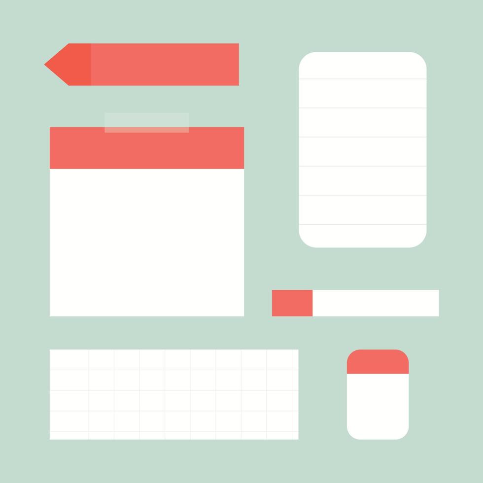 White and Red Paper Notes vector
