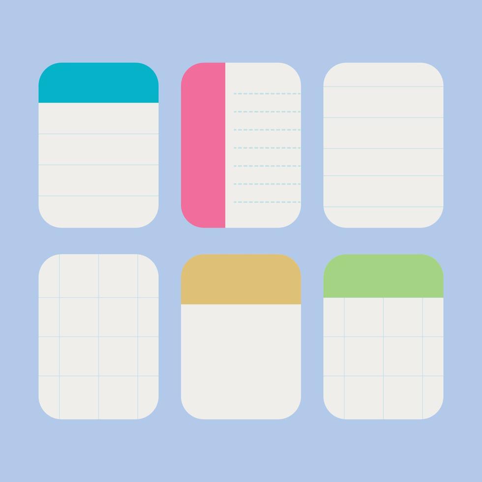 Flat Grid Paper Notes vector