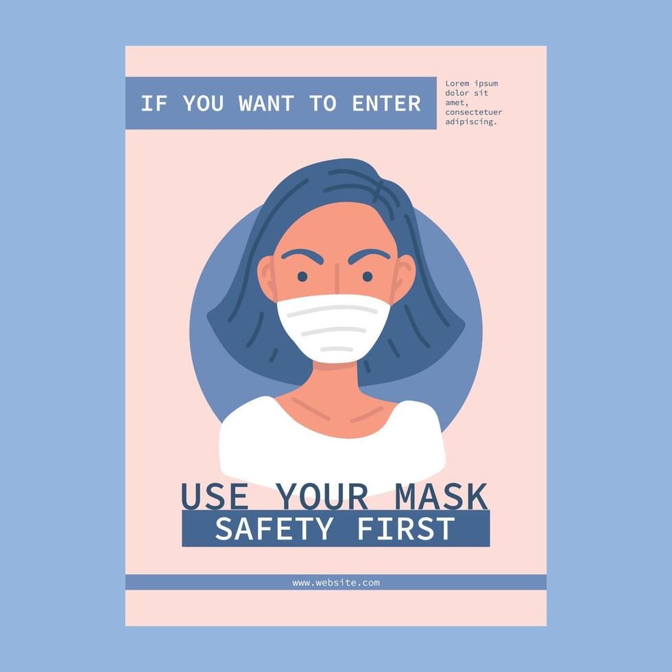 Mask Use Poster vector