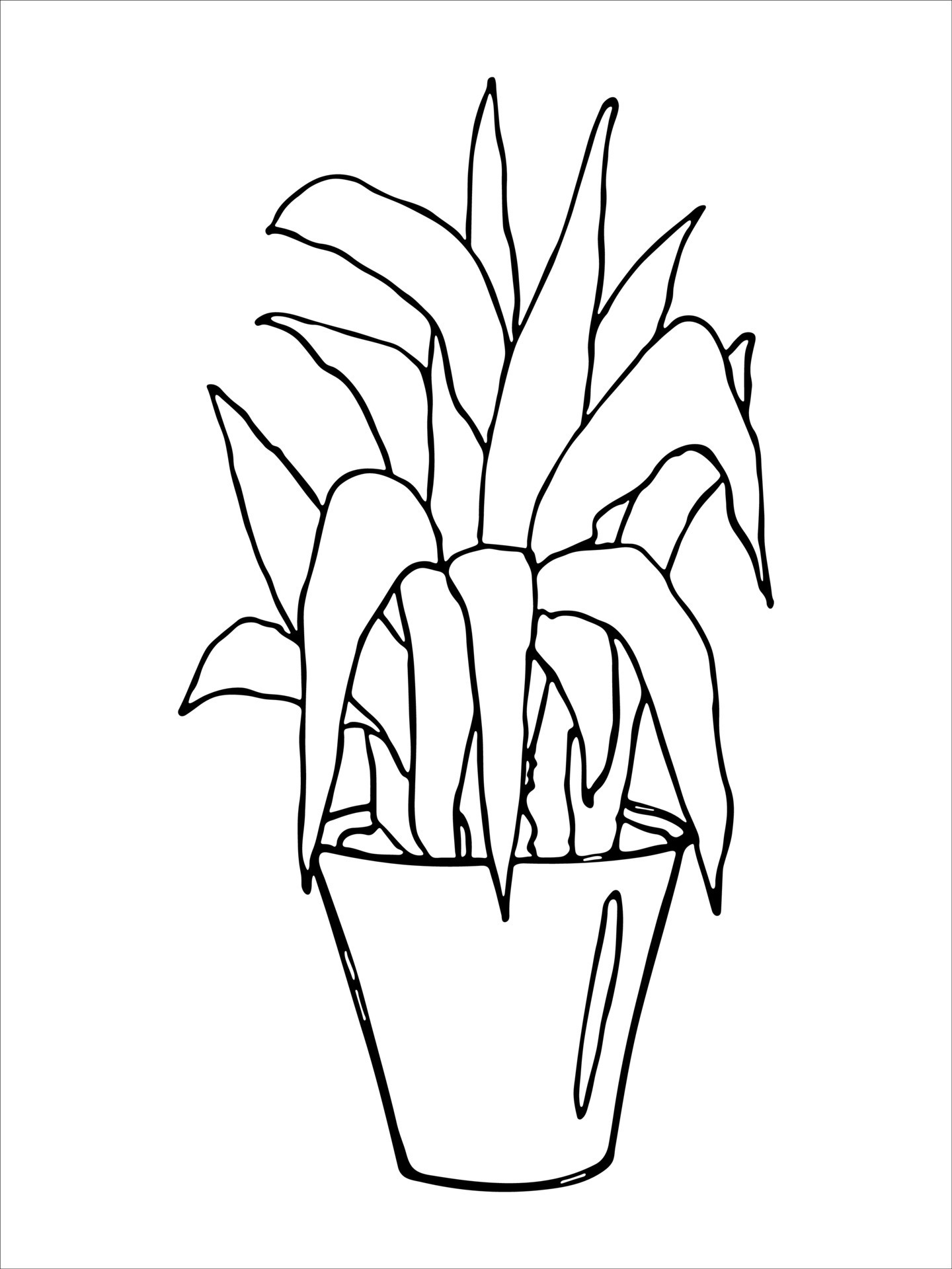 Cute hand drawn houseplant in a pot clipart. Plant illustration. Cozy ...