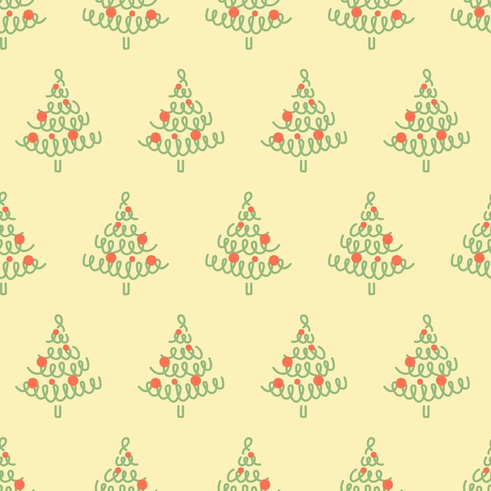 Simple vector christmas tree patterns. Stylized Christmas trees. Lovely print for the winter holidays.