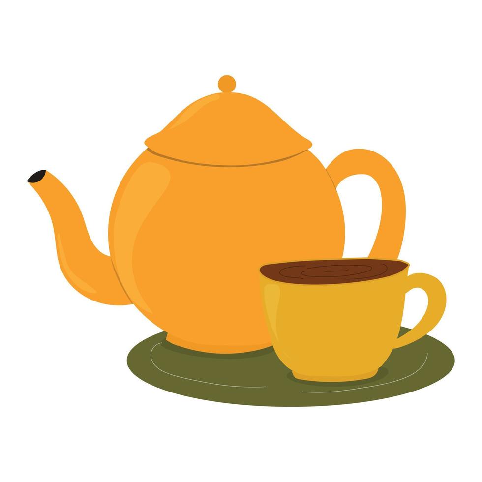 Tea Pot and Cup vector