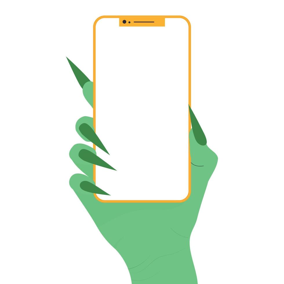 Witch Hand Holding Smartphone vector