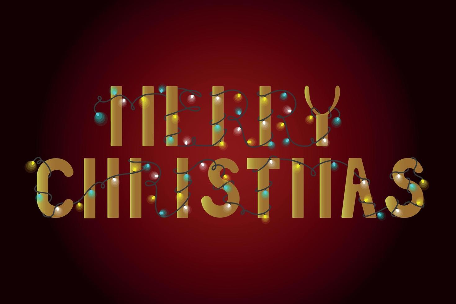 Merry Christmas garland text vector