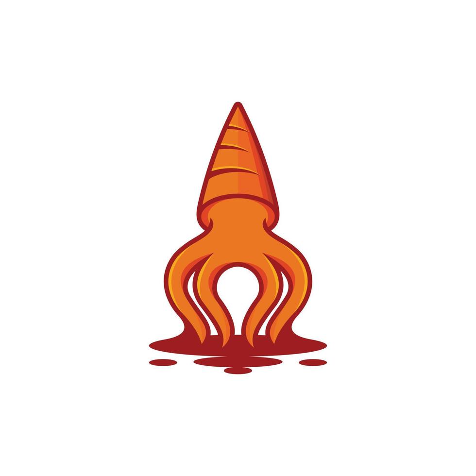 Squid Animal Illustration Creative Logo vector