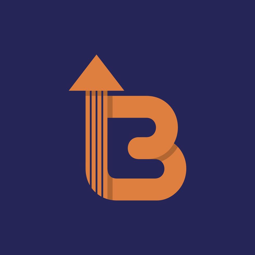 Letter B Arrow Simple Modern Business Logo vector