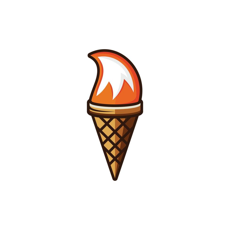 Fox Tail Ice Cream Illustration Modern Logo vector