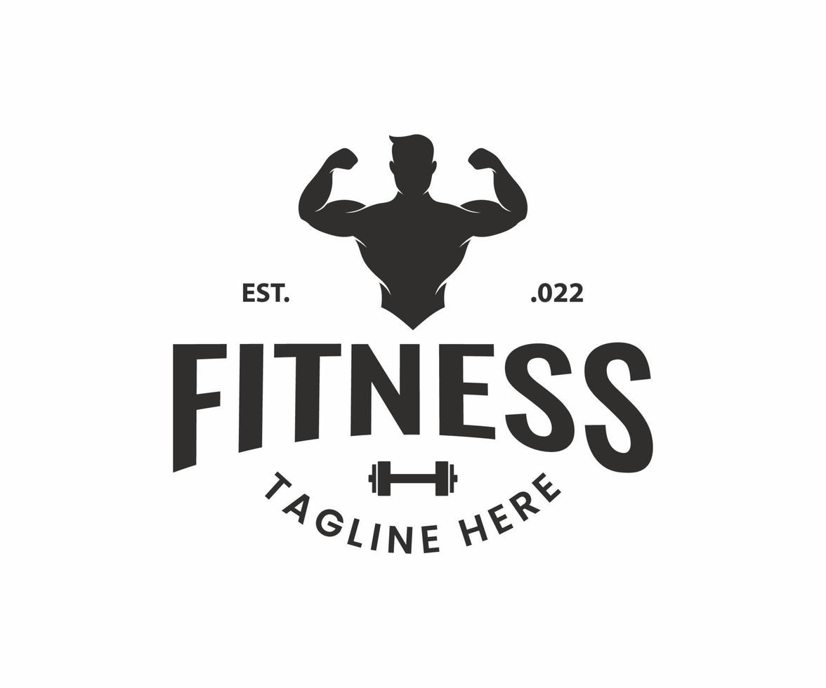 plantilla de diseño de logotipo de gimnasio de fitness. emblema, concepto de diseño, símbolo creativo, icono vector