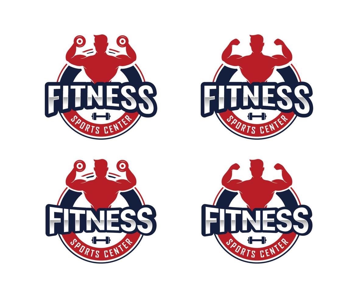 Gym Logo Template. Bodybuilding And Fitness Club Logo Design Template vector