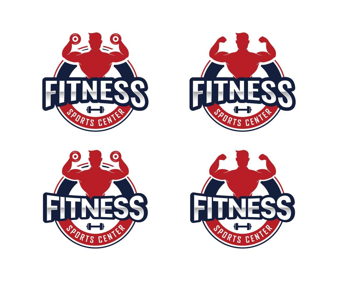 Gym Logo Template. Bodybuilding And Fitness Club Logo Design Template vector