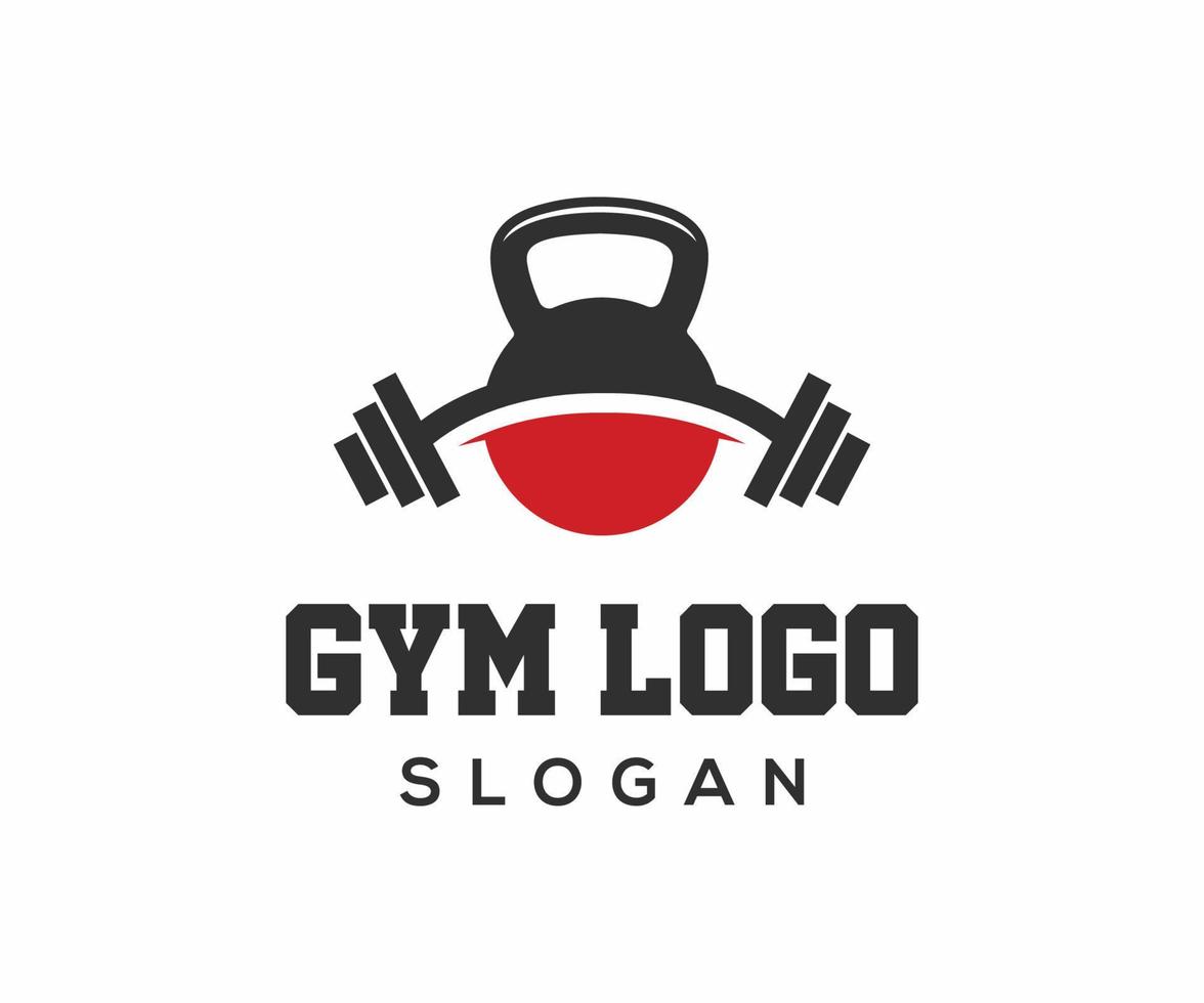 diseño de logotipo de fitness y gimnasio con plantilla de vector de icono de barbel