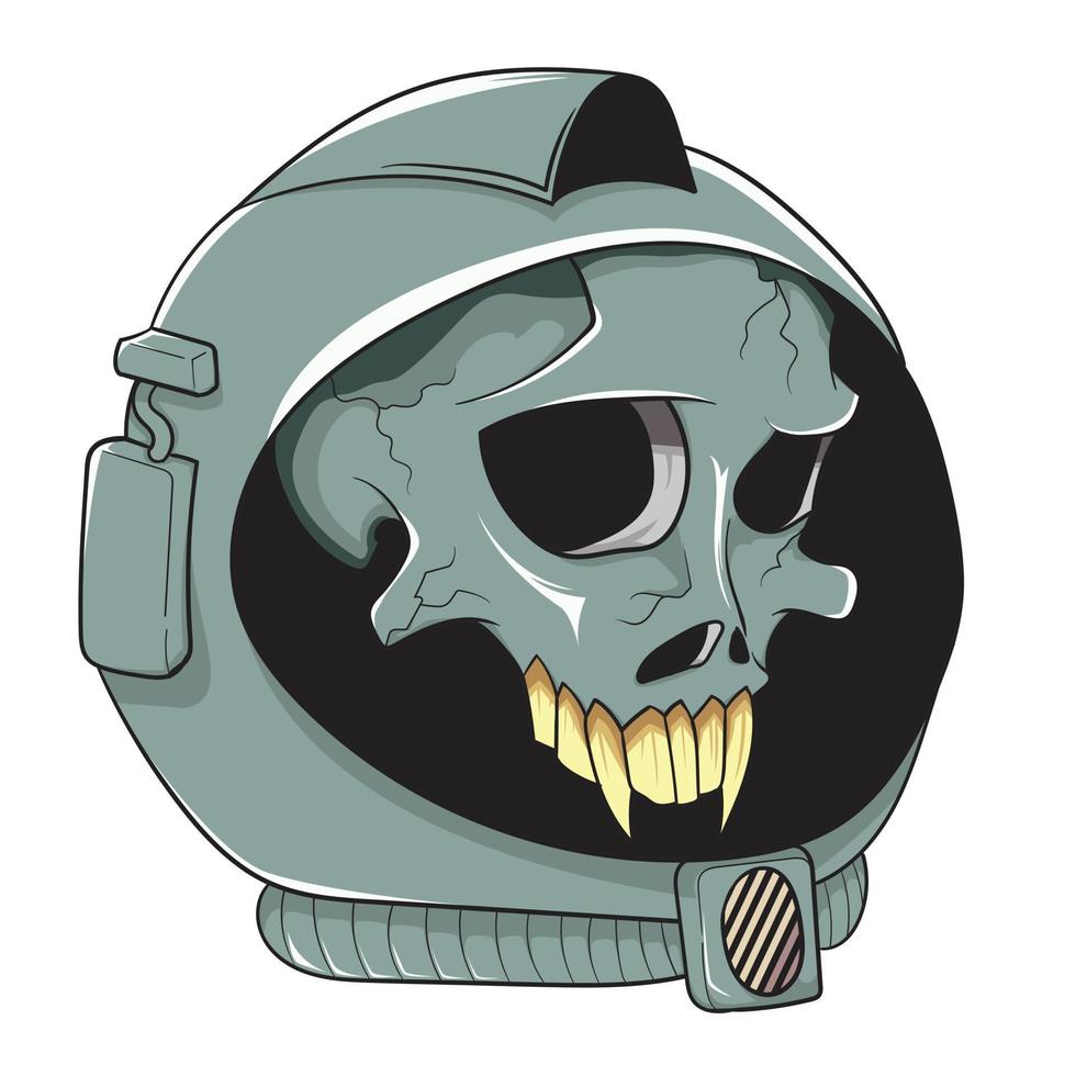 Scary Zombie Astronaut Vector Illustration