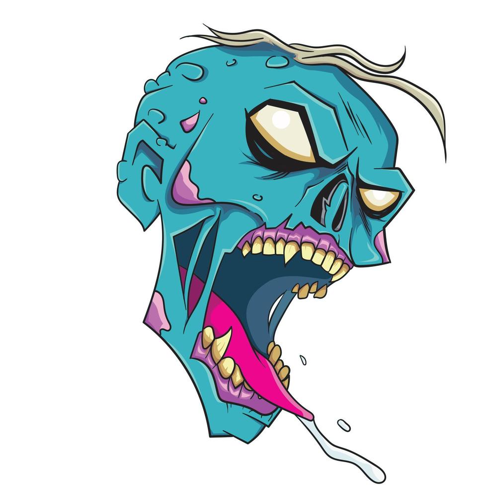 Ilustración de vector de zombie enojado miedo