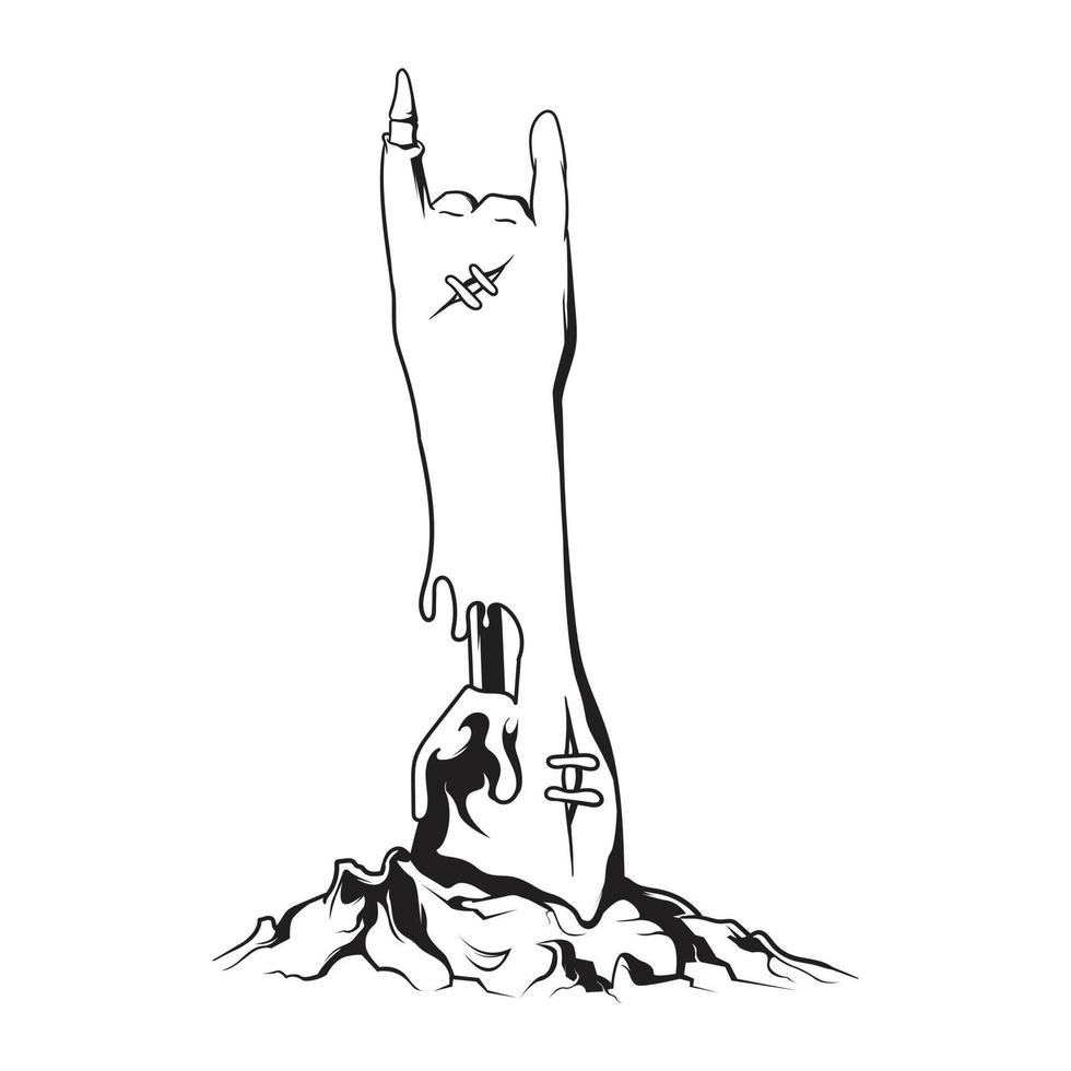 Zombie Metal Hand Vector Illustration