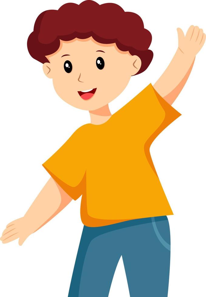 Cute Little Boy Character Design Illustration vector