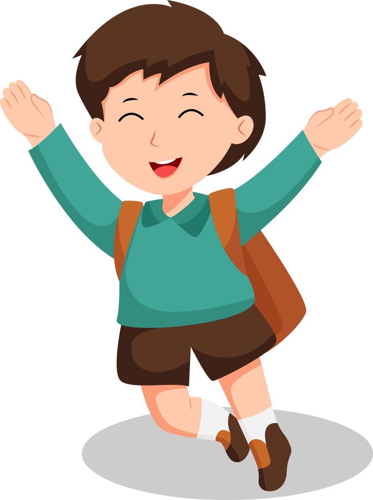 Little Boy with Bag Character Design Illustration vector